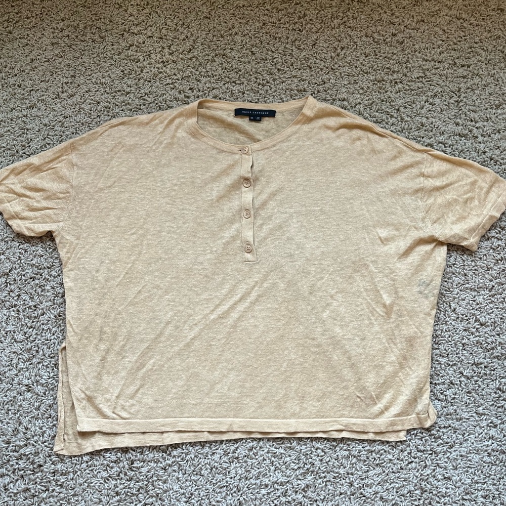 Skull Cashmere linen Henley top